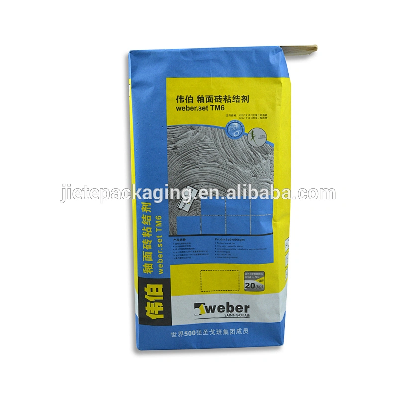 High quality 50kg 20kg polypropylene woven, kraft paper valve bag packing cement, glue, mortar