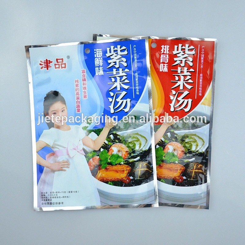 Food packaging vacuum PE bag for sea food, seaweed soup