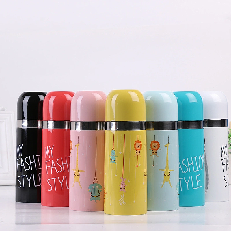 2017 new style cartoon portable stainless steel vacuum flask in outsiade
