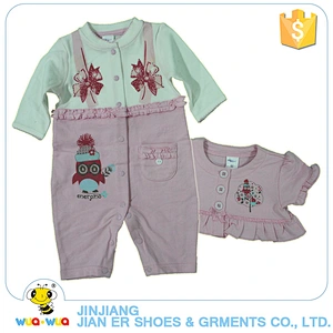 Custom design boutique clothing ruffle design coat and romper outfits set