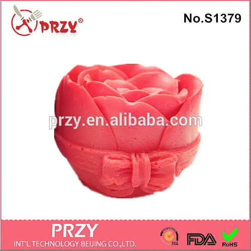 S1379 PRZY 3d rose silicone candle mold rose shape silicone soap mold