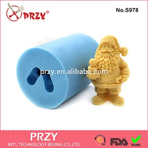 DIY 3d Santa Claus silicone mold Christmas handmade soap mold silicone candle mold