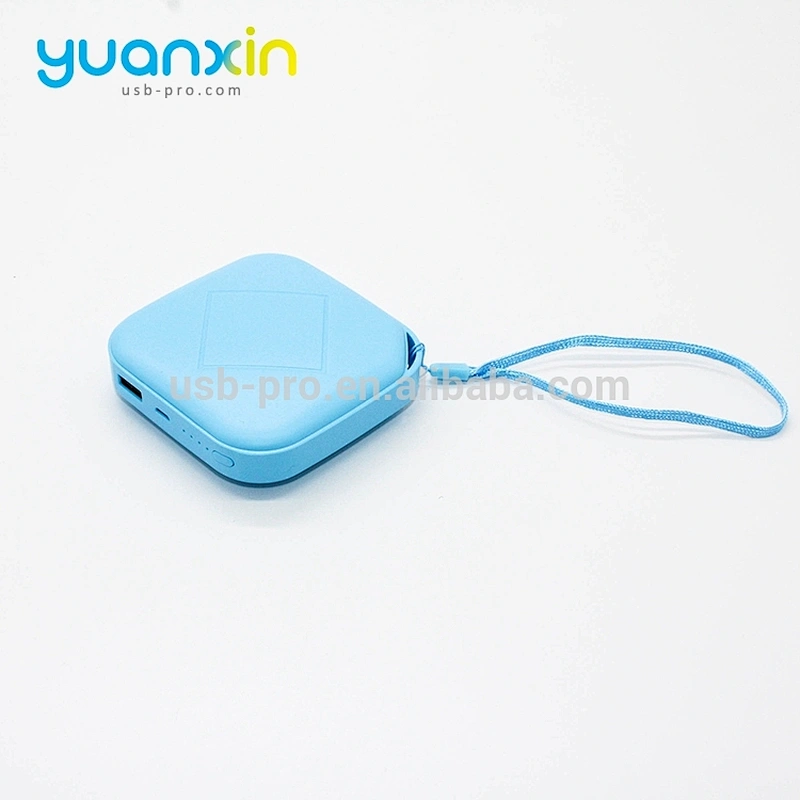 6000mah Plastic Black and White Blue Powder Color Cube Stylish Rechargeable Power Bank