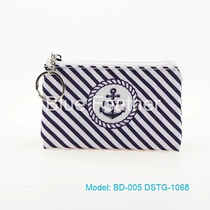 Sky Blue White Clouds Navy Sailor Style Pouch