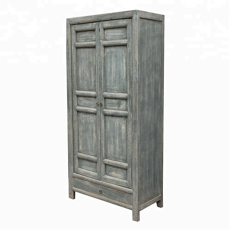 wholesale rustic  shabby chic antique style chinese wardrobe  distressed wardrobe furniture
