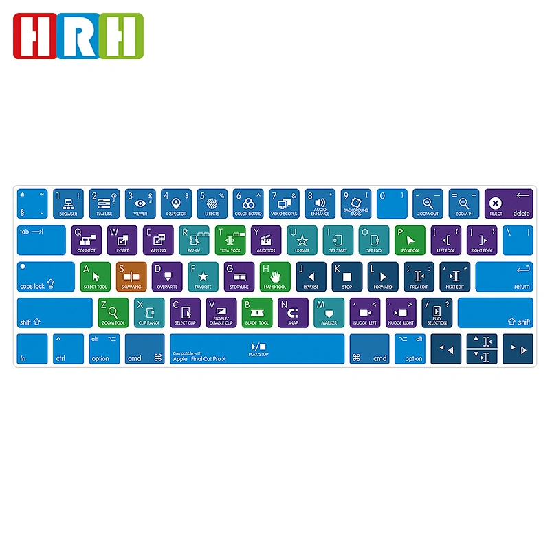 Slim Final Cut Pro X Hotkey TPU Keyboard Covers for macbook protector for Macbook Pro 13 Inch Touch Bar keyboard skin