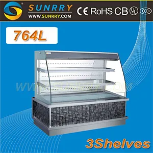 Commercial refrigerated bakery cake and pastry display showcase for sale