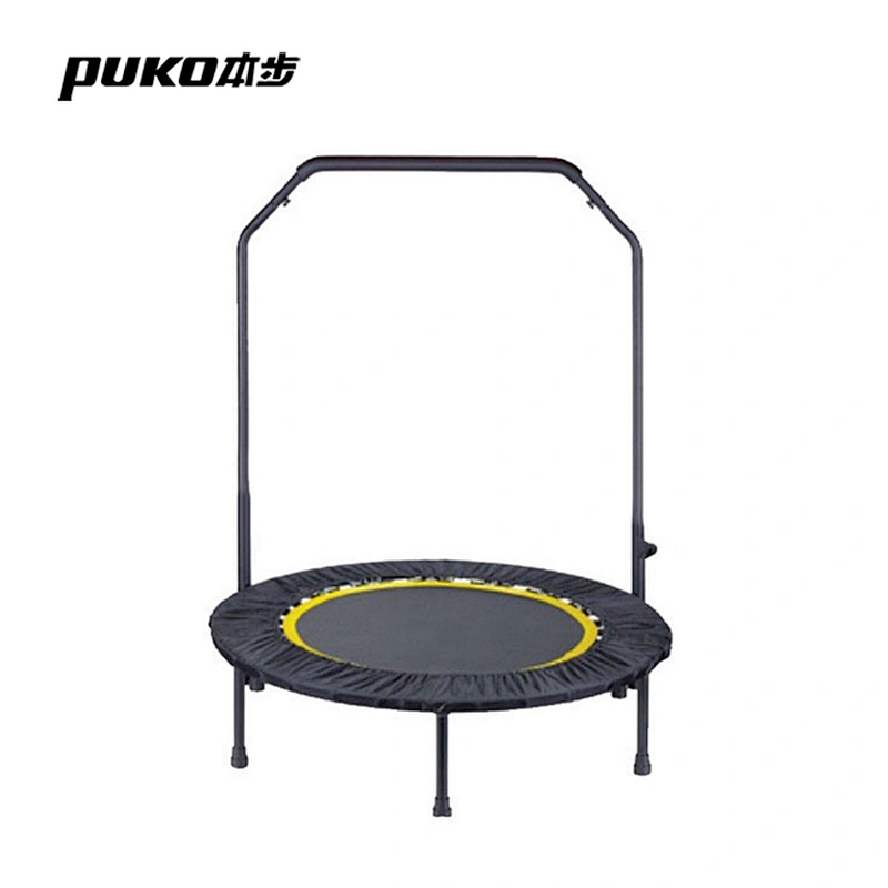 zhejiang factory spring 4-folding gym trampoline with stable handlebar