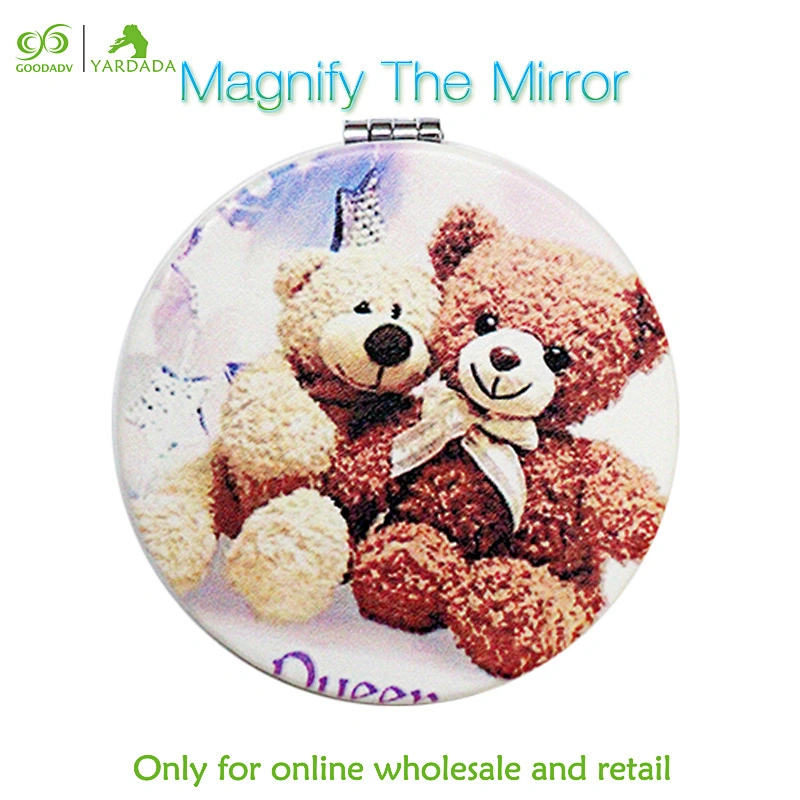 Cute cartoon owl round magnifying mirror 2X Magnification portable folding pocket travel mirrors in stock