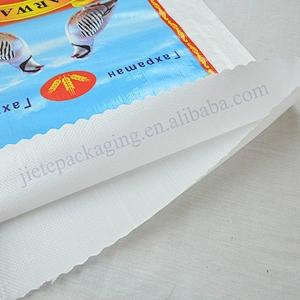Customized design printing 50kg white plastic bopp laminated pp woven flour packaging bag for corn,maize,wheat,feed,grain,rice