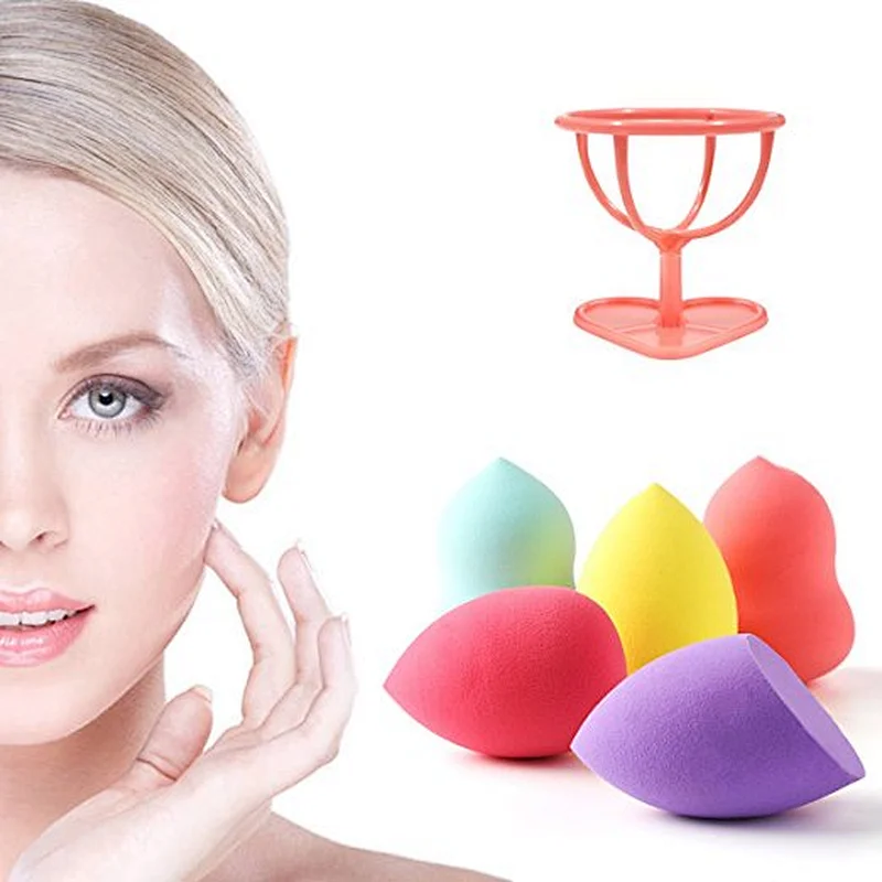 5pc wholesale latex free makeup sponge and case holder