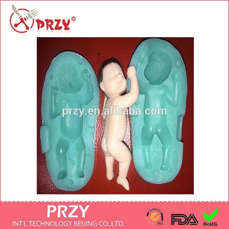 F1876 PRZY Sleeping Baby Silicone Mold Fondant Silicon Mold Cake Decoration Mold