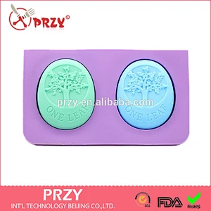 S4065 DIY handmade soap dual oval silicone mold happy tree cold soap making mold SOAP 90 g meaning peace