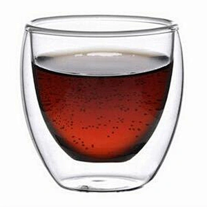 Guangzhou Hand Made 80 ml Water Cup Double Wall Glass Cup Heat Resistance Wine Mug for Party and Home Use