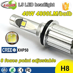 Sample Order Available!Adjustable Fanless XHP50 auto led front L5 H7 H8 H9 H10 H11 H16 XHP50 4800lm LED Car Headlight