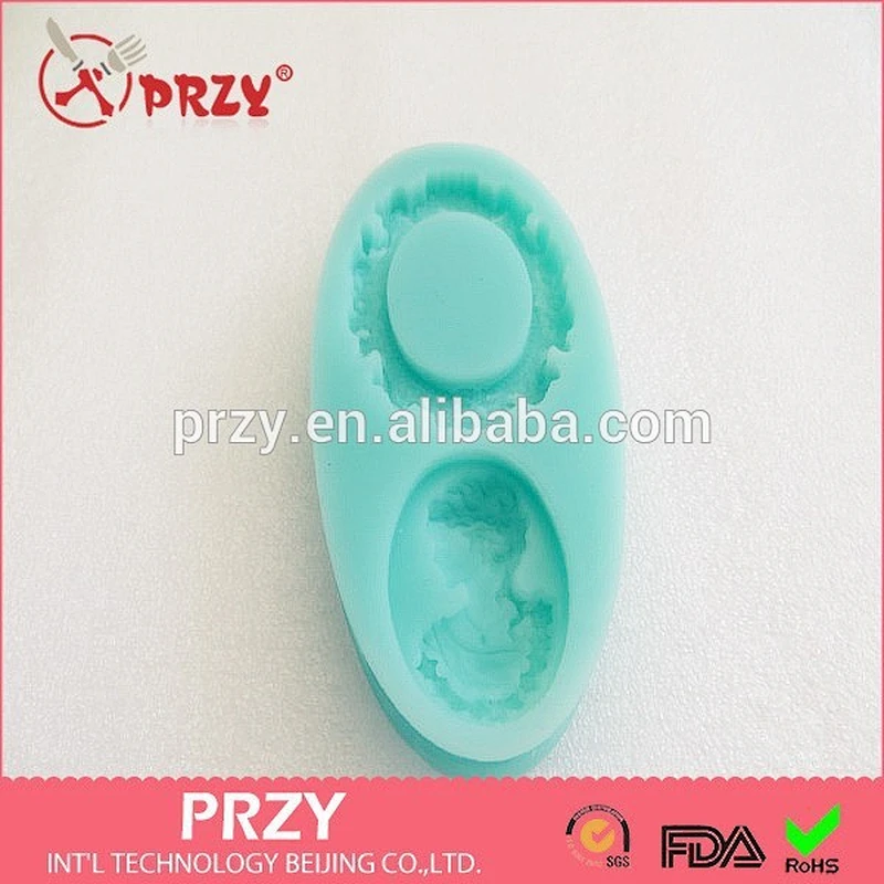 Beautiful lady face fondant silicone mold / cake decoration mold /silicone waffle mould