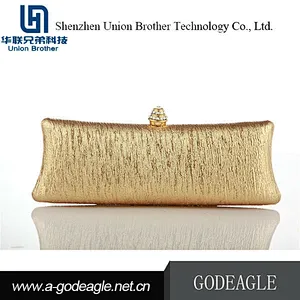 Fashion wholesale gold PU clutch bag evening