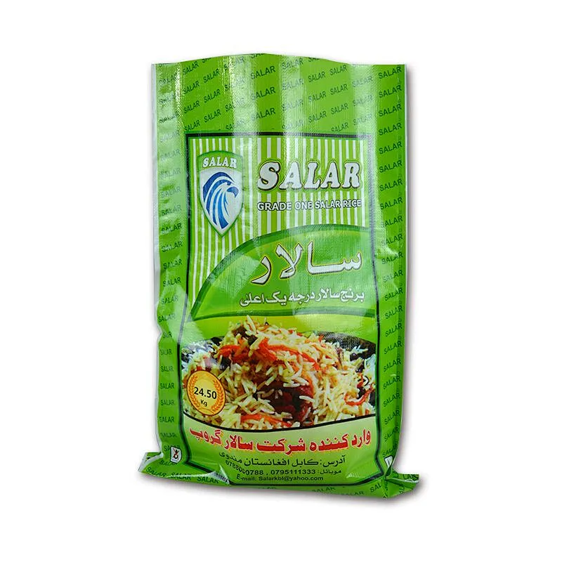 20kg 25kg transparent plastic color printing rice bag for flour, wheat packaging