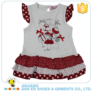 Most popular summer children round collar little girls fashion dress