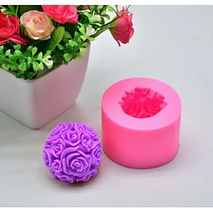 DIY Baking Stereo 3D Rose Ball Fondant Cake Chocolate Handmade Soap Silicone Mould