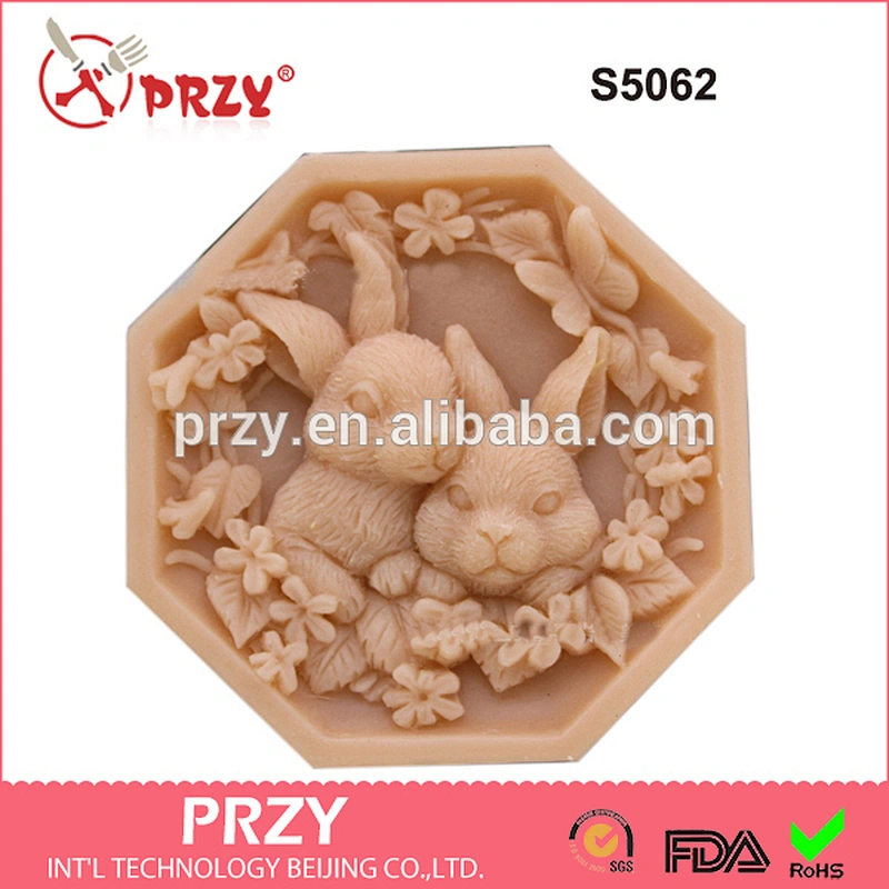 S5062 rabbit silicone mold for soap animal soap mold handmade silicone molds for wholesale