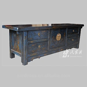 four drawer two door chinese antique style tv console