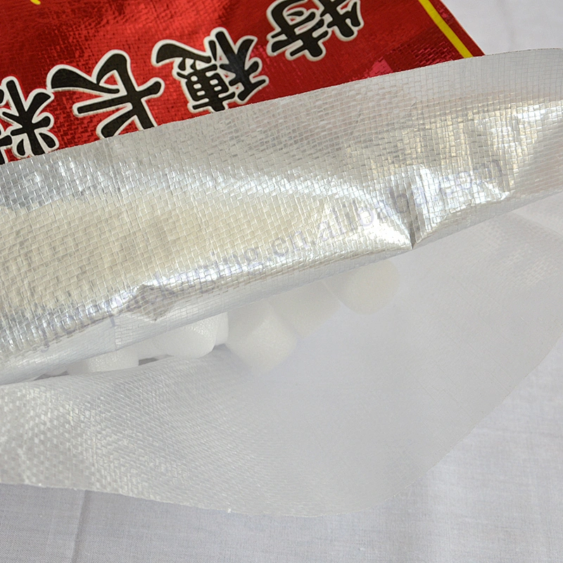 Red foil laminated 5kg transparent pp woven rice packaging bag