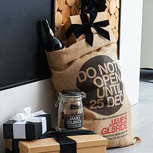 customs laminated christmas santa sack jute gunny sack gift burlap santa sack