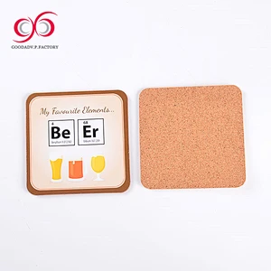 Hot Brand GOODADV round drink tin metal cork coaster plastic and cork drink coasters