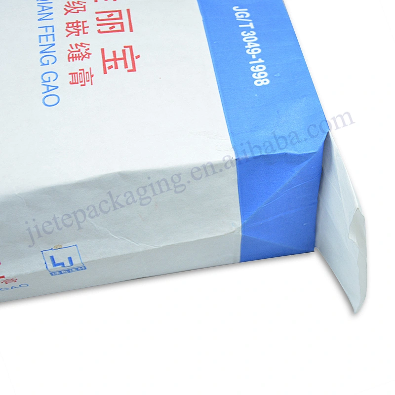 Customized 25kg 3 layer white kraft paper cement packing bag for dry mortar,gypsum,wall putty powder,tile adhesive