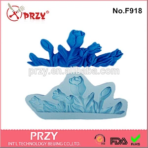 Model F918 PRZY 2016 New Design decorative flower silicone fondant cake mold