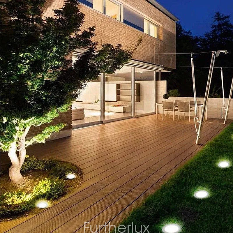 1/4/8PK 8 LED Solar Power Buried disk Light Under Ground Lamp Outdoor Way Garden Deck