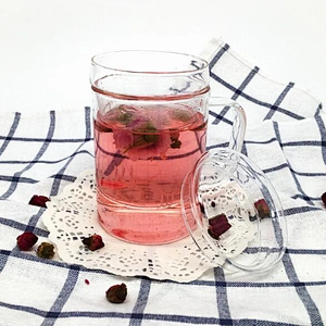 China Supplier Hot Sale Borosilicate Glass Pot Customized Logo Tea Pot with Infuser 400ml Handmade Heat-resistant Glass Tea Pot