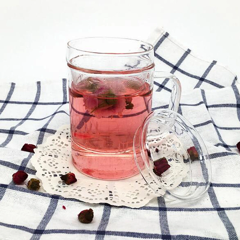 China Supplier Hot Sale Borosilicate Glass Pot Customized Logo Tea Pot with Infuser 400ml Handmade Heat-resistant Glass Tea Pot