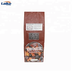 Custom printed double layers kraft paper charcoal packaging bag 4kg 5kg for charcoal briquet