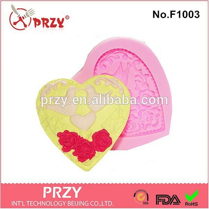 F1003 PRZY hotsale loving bird shape silicone fondant mold
