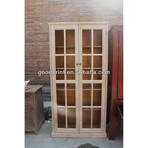 chinhese antique furniture/ relaimed wood glass cabinet