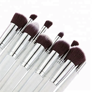 White 10pcs Cosmetic Synthetic Hair Makeup Brush Set Private Label