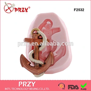 F2532 new products silicone baking Ship Anchor fondant silicone mold Ship Anchor cake decorative silicone mold