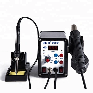 Quality SMD rework soldering station 868D 2 in 1 hot air gun desoldering station