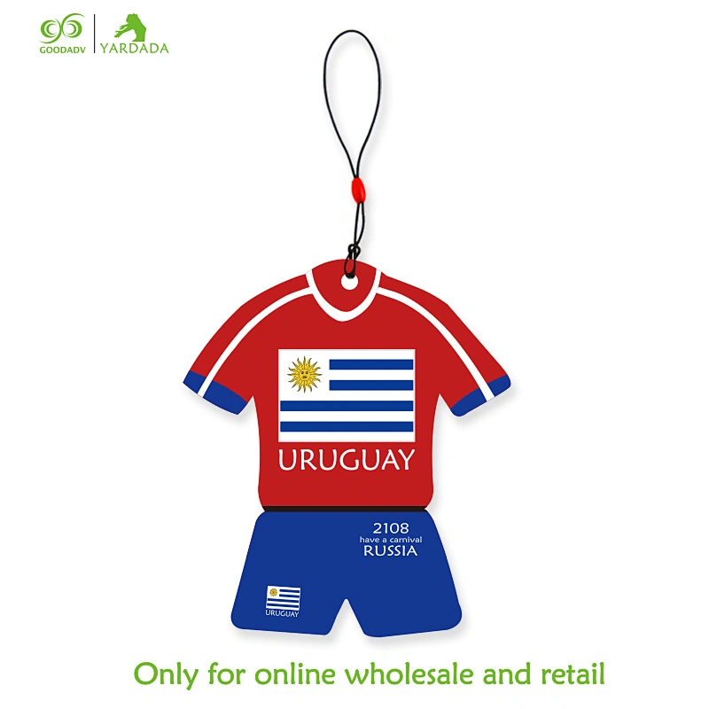 Uruguay football World Cup, new design, ball clothing, car air freshener, 8 kinds of hot sale smell in stock.