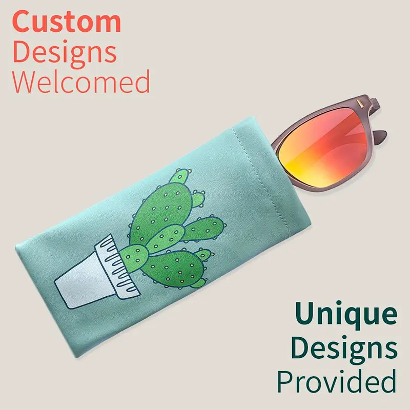 Cactus Printing Soft Sunglasses PU Pouch Glasses Pouch