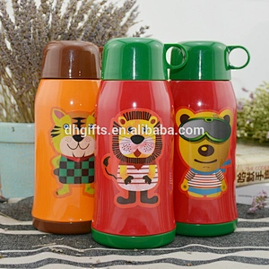 Wholesale Creative Cartoon Water Bottle Stainless Steel Vacuum Mug 600 ml Vacuum Flask with Strap for Children