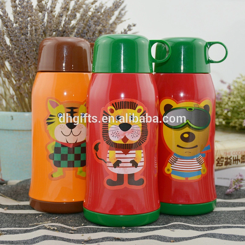 Wholesale Creative Cartoon Water Bottle Stainless Steel Vacuum Mug 600 ml Vacuum Flask with Strap for Children
