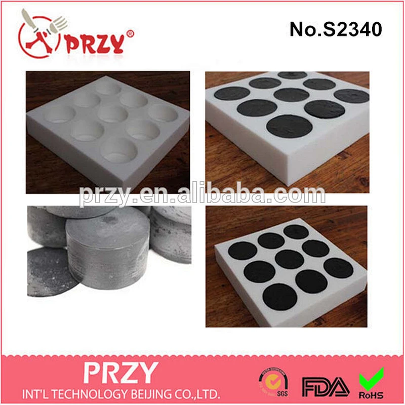 s2340 przy handmade 9 cavity silicone round soap mold