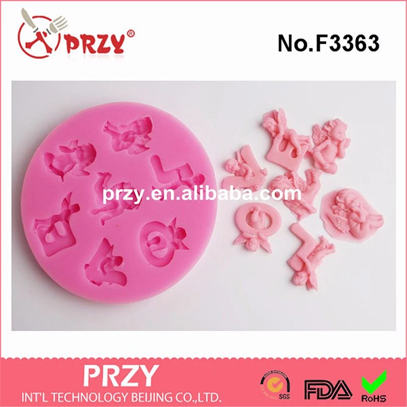 F3363 Angel silicone fondant mold love letter angel fondant mold angel cake decorative molds