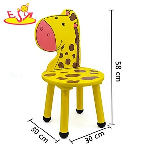 Top sale cartoon giraffe shaped kids wooden chair W08G004