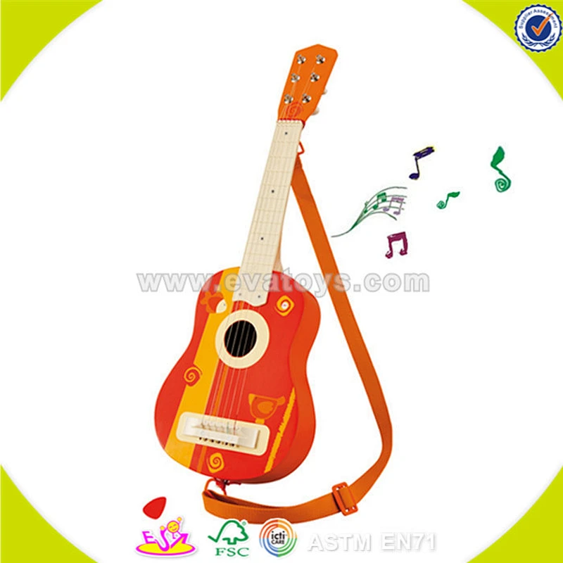 wholesale toy musical instrument wooden toddler guitar lovely pink wooden toddler guitar W07H021