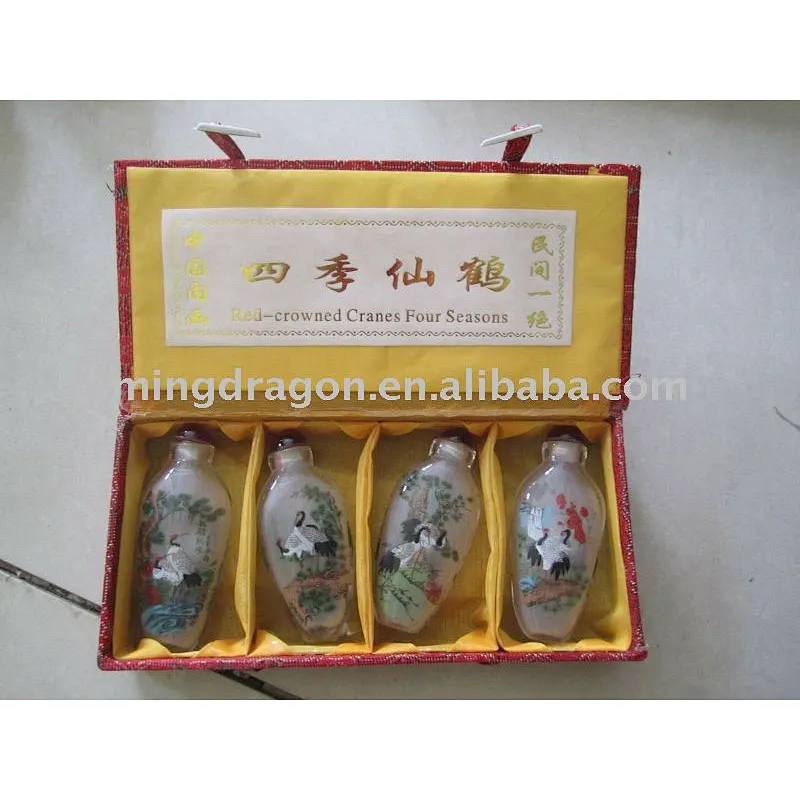 Chinese inside hand painted crystal snuff bottle