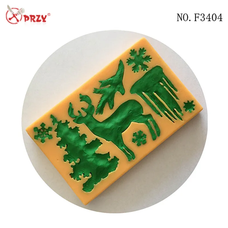 Christmas tree elk Fondant molds snowflake icicle silicone fondant cake decoration mold Clay Molds